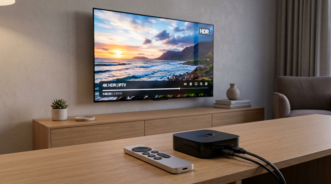 OLED TV som visar djup svärta och intensiva HDR ljuseffekter i ett dämpat skandinaviskt rum